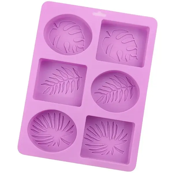 DIY Silicone Leaf Pattern Rectangle/Oval Soap Molds