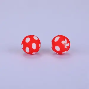 Printed Round Silicone Focal Beads