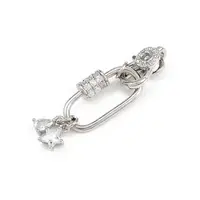 Brass Micro Pave Clear Cubic Zirconia Lobster Claw Clasps