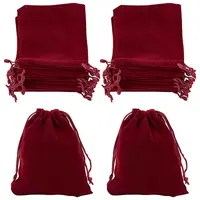 20Pcs Rectangle Velvet Drawstring Pouches
