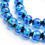 Glow in the Dark Luminous Style Handmade Silver Foil Glass Round Beads