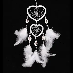 Heart Woven Web/Net with Feather Wall Hanging Decorations