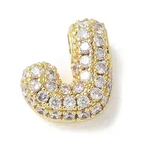 Brass Micro Pave Cubic Zirconia Beads