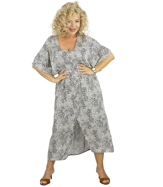 Pri Oversize dress with belt and V neckline SAFARI DREAM