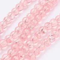 Spray Painted Crackle Glass Beads Strands