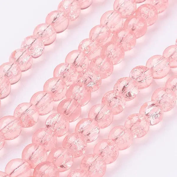 Spray Painted Crackle Glass Beads Strands