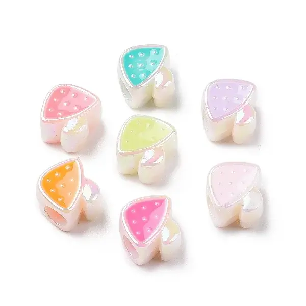 UV Plating Rainbow Iridescent Acrylic European Beads