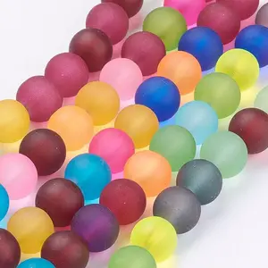 Frosted Glass Beads Strands