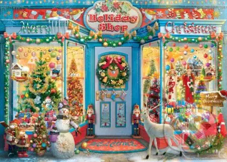 Vianočný obchod - puzzle z kategorie Města a stavby