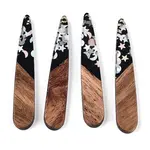 Opaque Resin & Walnut Wood Pendants