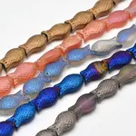Frosted Electroplate Glass Fish Beads Strands