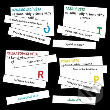 Druhy vět - kartičky s větami - Jitka Rubínová