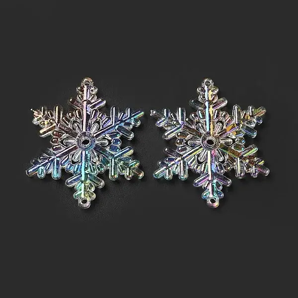 Christmas UV Plated Transparent Acrylic Connector Charms