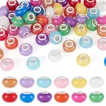 60Pcs 12 Colors Luminous Acrylic European Beads