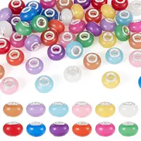 60Pcs 12 Colors Luminous Acrylic European Beads