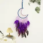 Moon Woven Net/Web with Feather Pendant Decoration