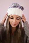Women's cap Feba K330 ecru+purple