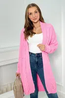 Cardigan sweater braid light pink