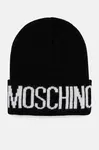 Čepice z vlněné směsi Moschino černá barva, z husté pleteniny, M5672 60102