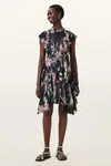 Šaty AllSaints FLEUR černá barva, mini, W370DC