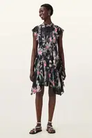 Šaty AllSaints FLEUR černá barva, mini, W370DC
