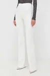Kalhoty Pinko dámské, bílá barva, zvony, high waist