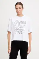 Bavlněné tričko Guess MISTY dámské, bílá barva, V5RI11 K8HM0