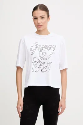 Bavlněné tričko Guess MISTY dámské, bílá barva, V5RI11 K8HM0