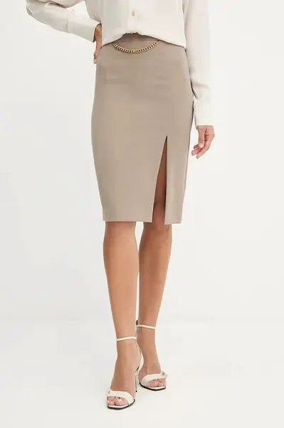 Sukně Marciano Guess ELLA béžová barva, midi, pouzdrová, 5YGD07 7357A