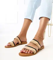 Gemre Black women's slides with braided straps Rios