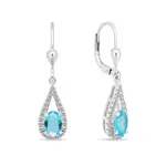 Brilio Silver Půvabné stříbrné náušnice se světle modrými zirkony EA446WAQ