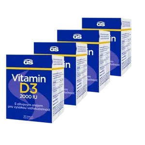 GS Vitamin D3 2000 IU, 4 x 90 kapslí