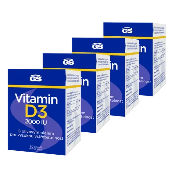 GS Vitamin D3 2000 IU, 4 x 90 kapslí