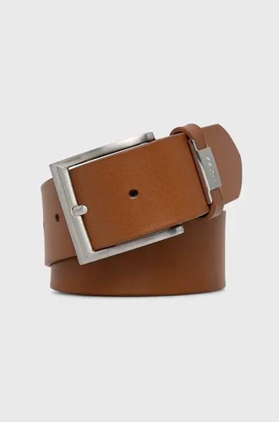 Kožený pásek BOSS Connio pánský, hnědá barva, 50475116