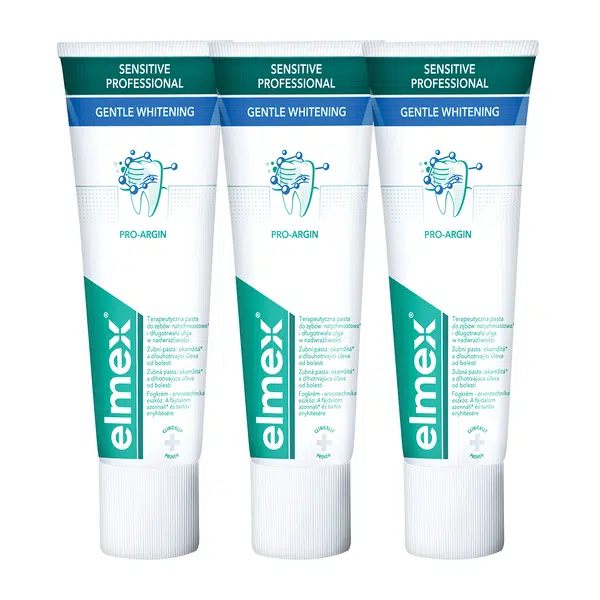 Elmex Bieliace zubná pasta pre citlivé zuby Sensitive Whitening Trio 3x 75 ml