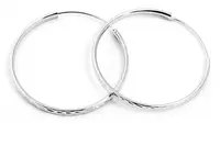 Beneto Trblietavé strieborné kruhové náušnice AGUC2099 / 35 / N
