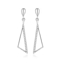 Beneto Luxusné strieborné náušnice s čírymi zirkónmi AGUP2361L