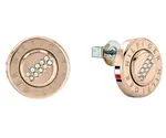 Tommy Hilfiger Bronzové oceľové náušnice kôstky s kryštálmi 2780613