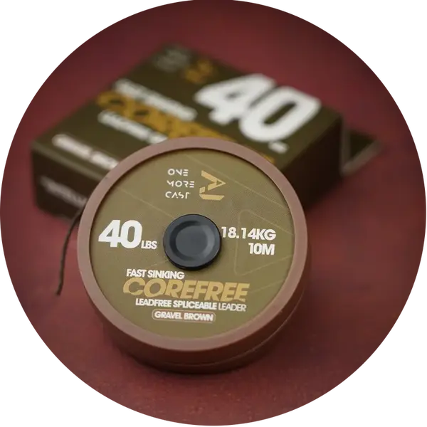 One more cast bezolovnatá šnúrka corefree leadfree leader 10 m 40 lb - gravel brown