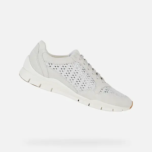 White women's sneakers Geox Sukie - Women's