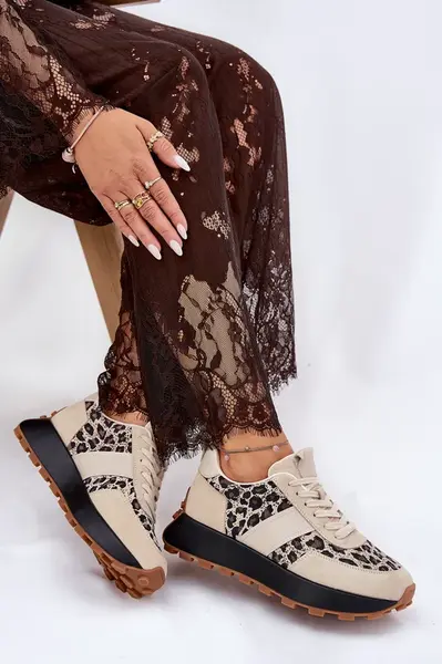 Zamatové Dámske Sneakers Na Platforme Panther Vinceza