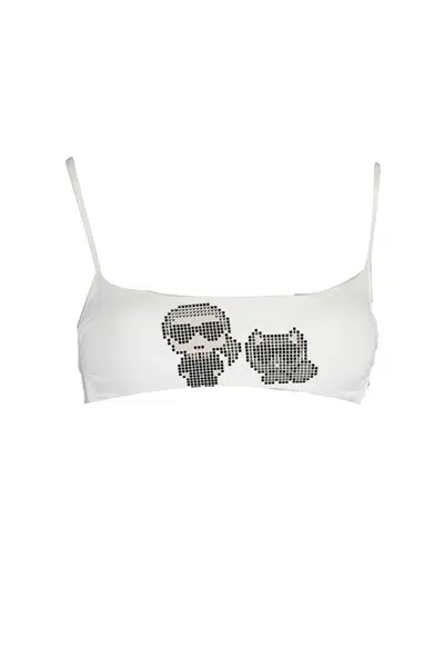 KARL LAGERFELD BEACHWEAR SWIMSUIT TOP WOMEN WHITE