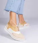 Gemre Béžové klasické poltopánky oxfordky Toddi