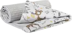 Medi Partners Blanket 75x100 cotton + cotton Waffle – Jelonki + gray waffle
