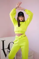 Insulated set with a short pistachio sweatshirt