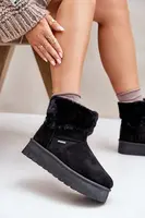 Platform Snow Boots with Fur Big Star Black