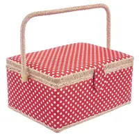 Kufrík na šitie červená bodka