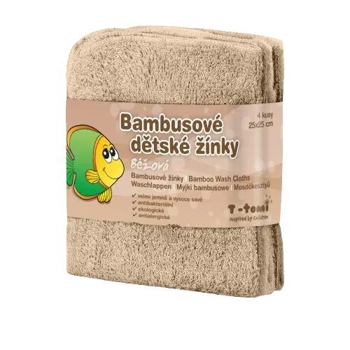 T-TOMI Kúpacie žinky, béžové 25 x 25 cm 4 ks