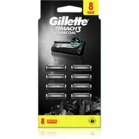 Gillette Mach3 Charcoal náhradné žiletky 8 ks
