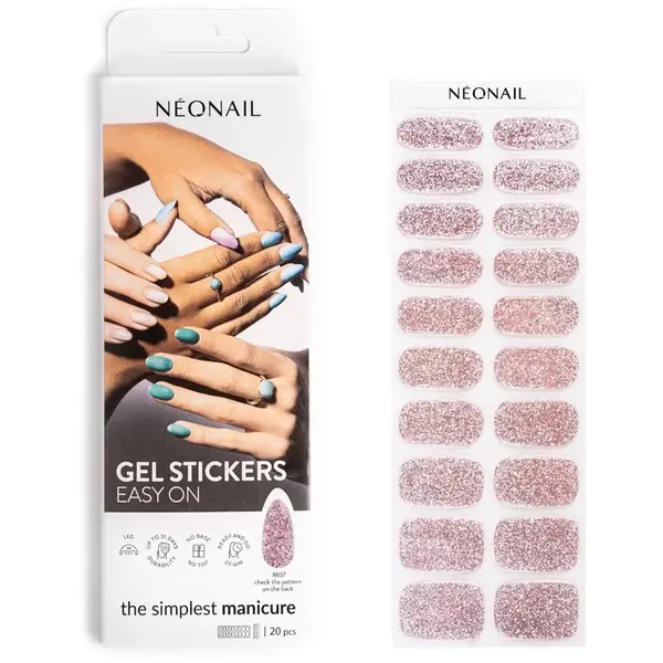 NEONAIL Easy On Gel Stickers nálepky na nechty s použitím UV/LED lampy odtieň M07 20 ks